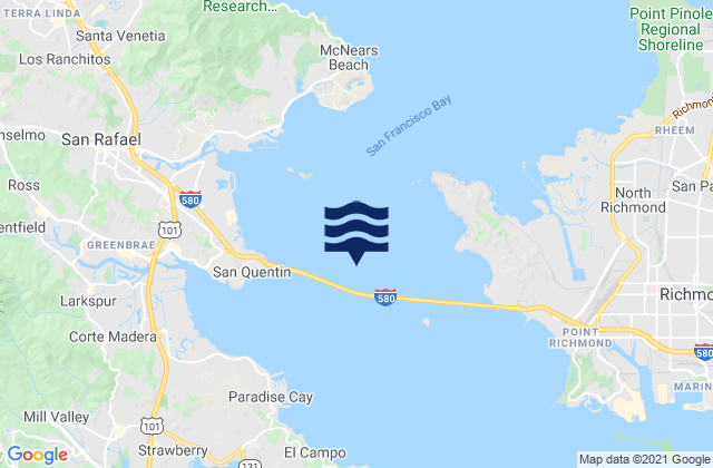 Mapa de mareas Point San Quentin 1.3 nmi. east of, United States