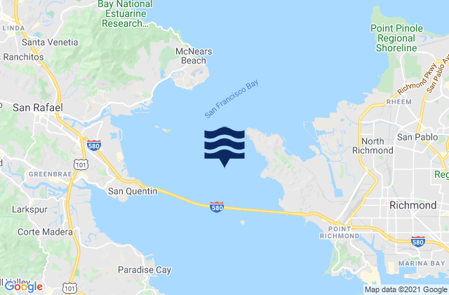 Mapa de mareas Point San Quentin 1.9 miles east of, United States