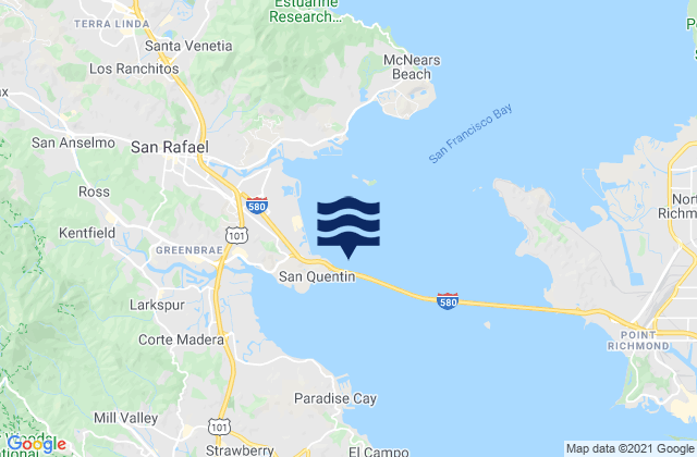 Mapa de mareas Point San Quentin, United States
