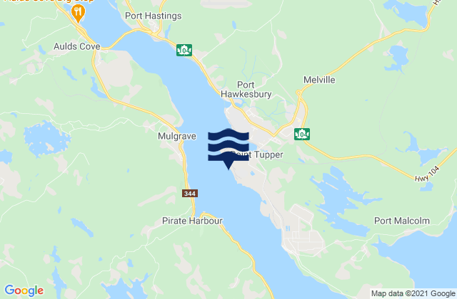 Mapa de mareas Point Tupper, Canada