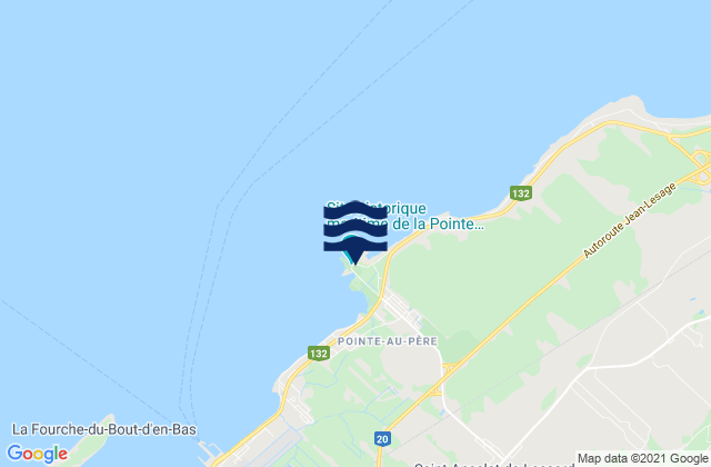 Mapa de mareas Pointe-au-Pere, Canada