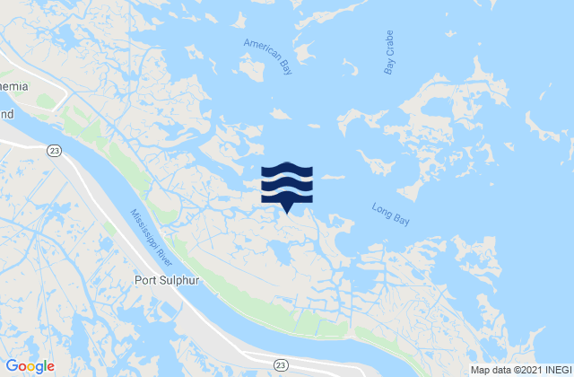 Mapa de mareas Pointe A La Hache Relief Outlet, United States