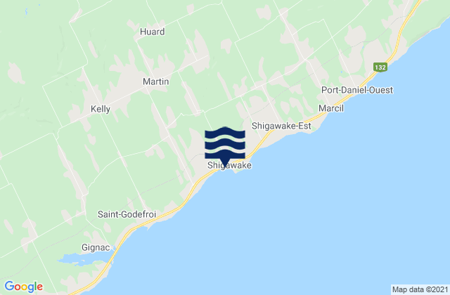 Mapa de mareas Pointe Howatson, Canada