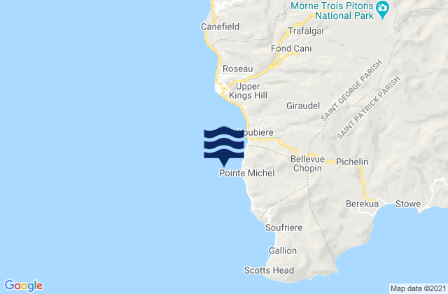 Mapa de mareas Pointe Michel, Dominica