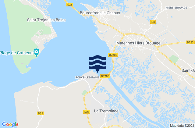 Mapa de mareas Pointe de Gatseau, France