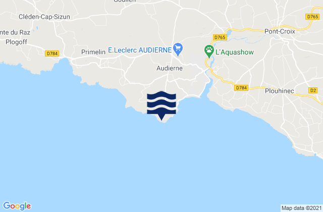 Mapa de mareas Pointe de Lervily, France