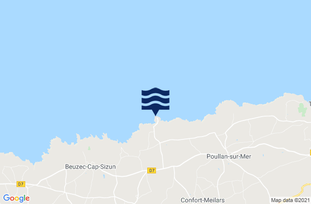 Mapa de mareas Pointe du Milier, France