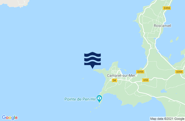 Mapa de mareas Pointe du Toulinguet, France