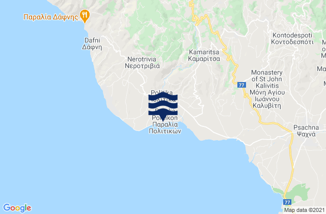 Mapa de mareas Politiká, Greece