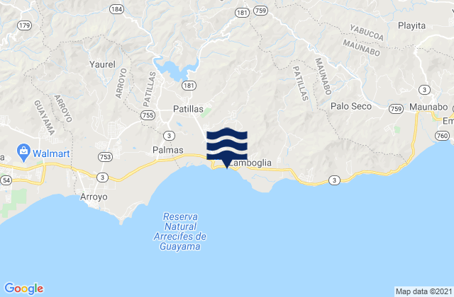 Mapa de mareas Pollos Barrio, Puerto Rico