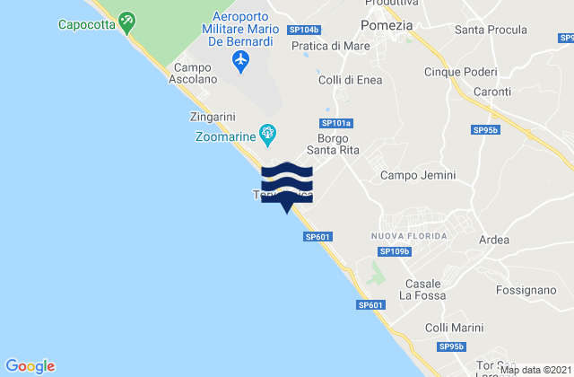 Mapa de mareas Pomezia, Italy