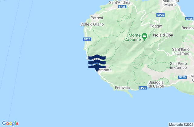 Mapa de mareas Pomonte, Italy
