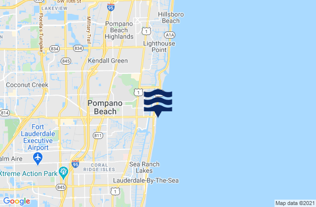Mapa de mareas Pompano Beach, United States