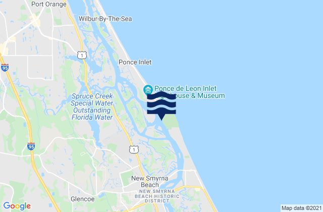 Mapa de mareas Ponce De Leon Inlet South, United States