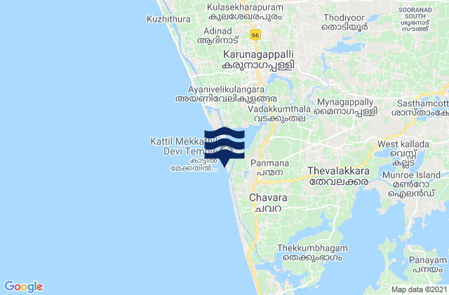 Mapa de mareas Ponmana, India