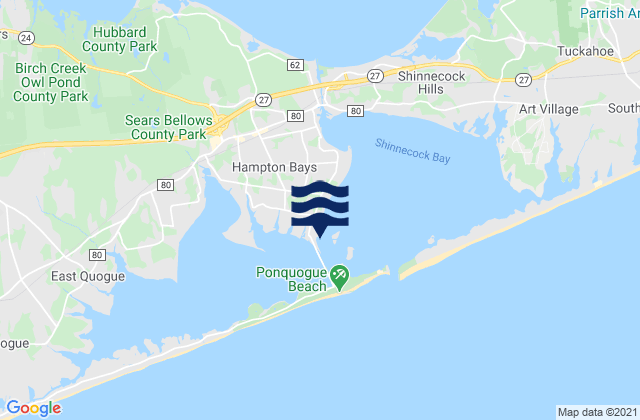 Mapa de mareas Ponquoque Point, United States