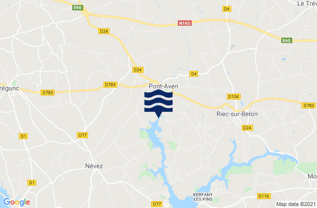 Mapa de mareas Pont-Aven, France
