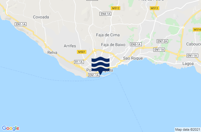 Mapa de mareas Ponta Delgada, Portugal