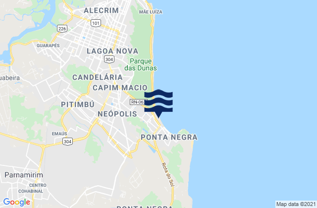 Mapa de mareas Ponta Negra (Quebra Mar), Brazil