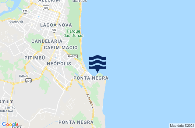 Mapa de mareas Ponta Negra, Brazil