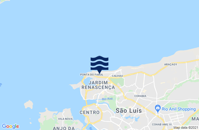Mapa de mareas Ponta do Farol, Brazil