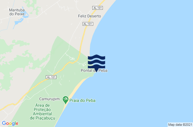 Mapa de mareas Pontal do Peba, Brazil
