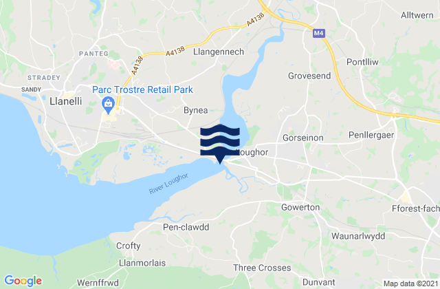 Mapa de mareas Pontarddulais, United Kingdom