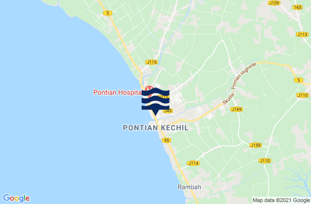 Mapa de mareas Pontian Kechil, Malaysia