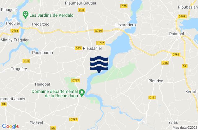 Mapa de mareas Pontrieux, France