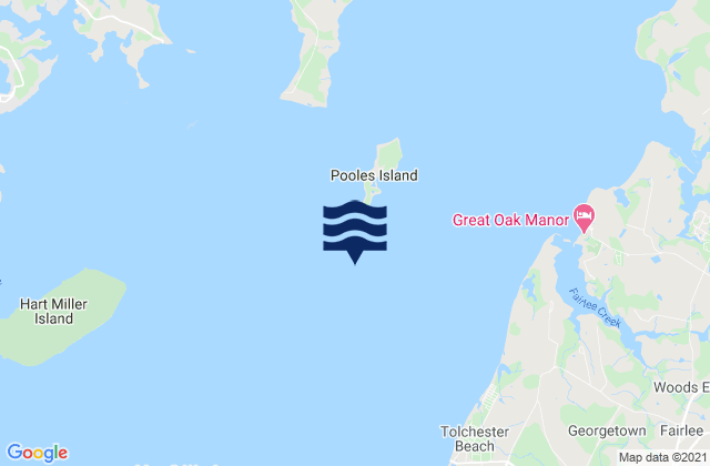 Mapa de mareas Pooles Island 0.8 mile south of, United States