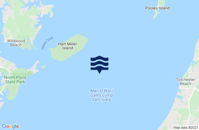 Mapa de mareas Pooles Island 4 miles southwest of, United States