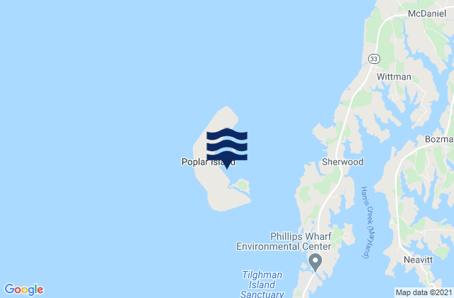 Mapa de mareas Poplar Island, United States