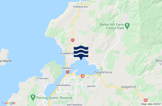 Mapa de mareas Porirua City, New Zealand