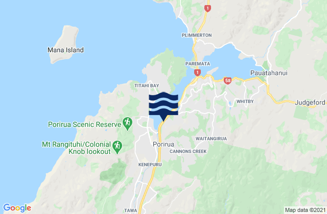 Mapa de mareas Porirua, New Zealand