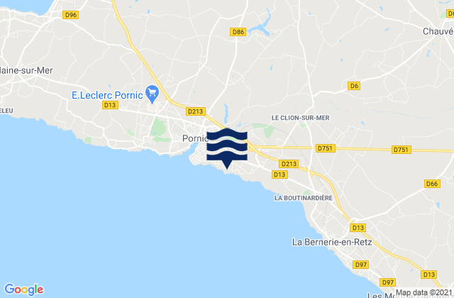 Mapa de mareas Pornic, France