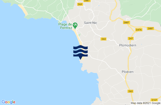Mapa de mareas Pors Ar Vag, France