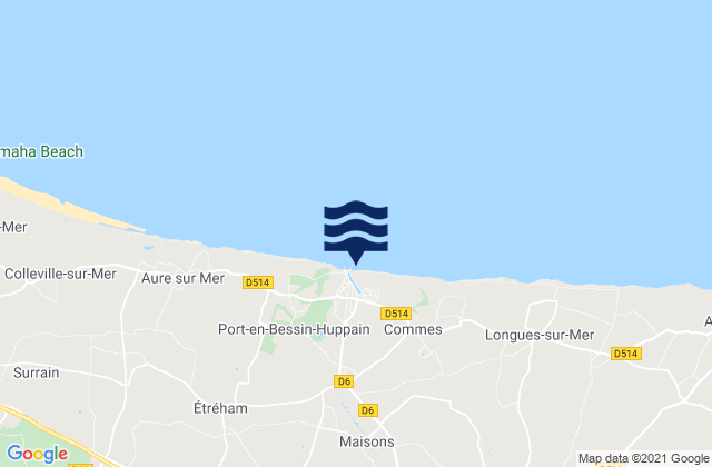 Mapa de mareas Port-en-Bessin-Huppain, France