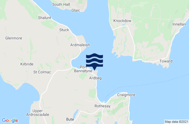 Mapa de mareas Port Bannatyne, United Kingdom