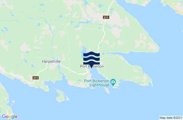 Mapa de mareas Port Bickerton, Canada
