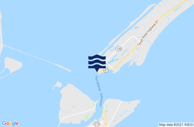 Mapa de mareas Port Bolivar, United States
