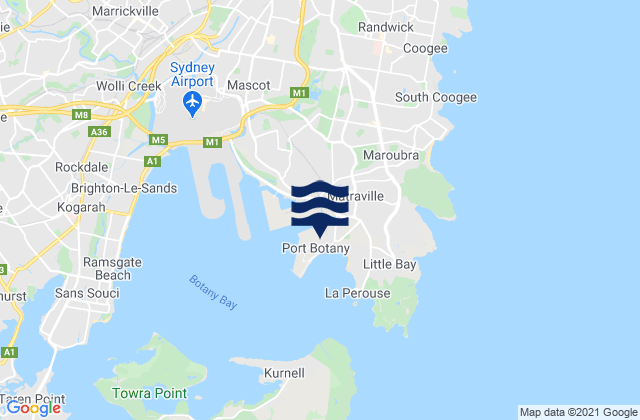 Mapa de mareas Port Botany, Australia