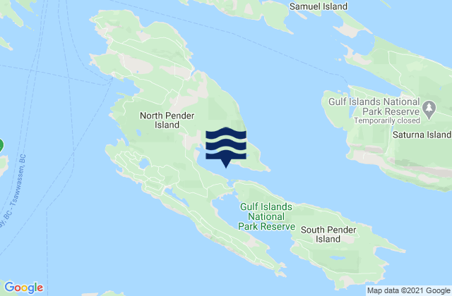 Mapa de mareas Port Browning, Canada