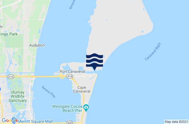 Mapa de mareas Port Canaveral (trident Pier), United States