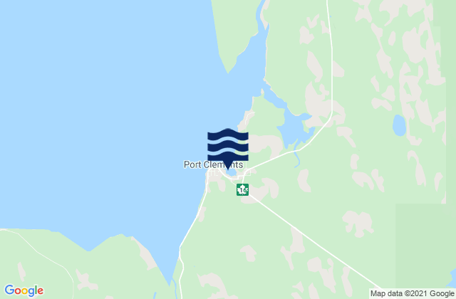Mapa de mareas Port Clements, Canada