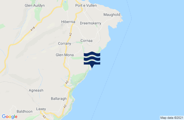 Mapa de mareas Port Cornaa, Isle of Man