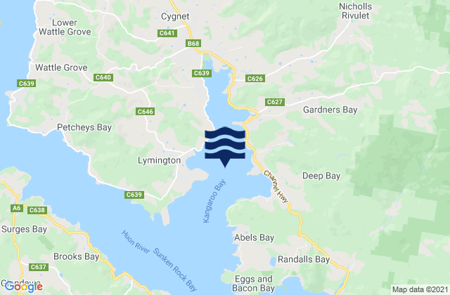 Mapa de mareas Port Cygnet, Australia
