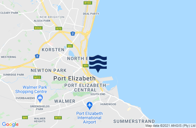 Mapa de mareas Port Elizabeth, South Africa