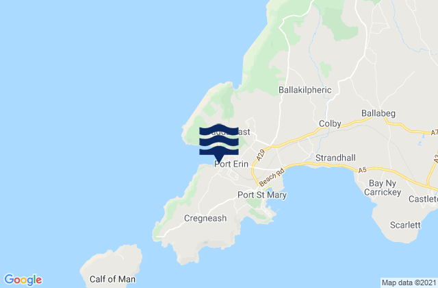 Mapa de mareas Port Erin, Isle of Man