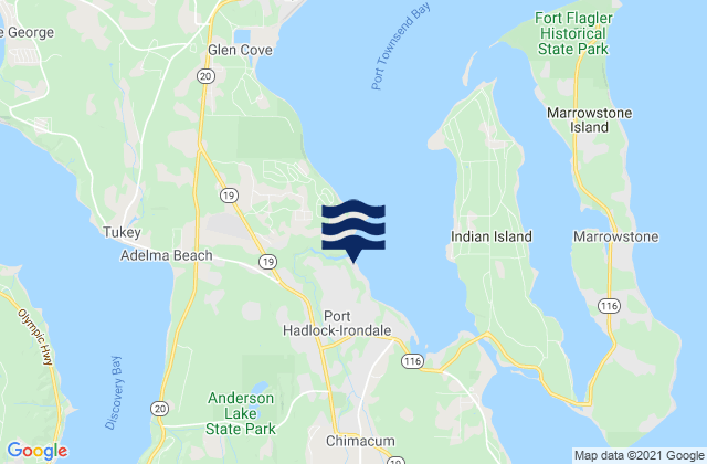Mapa de mareas Port Hadlock-Irondale, United States