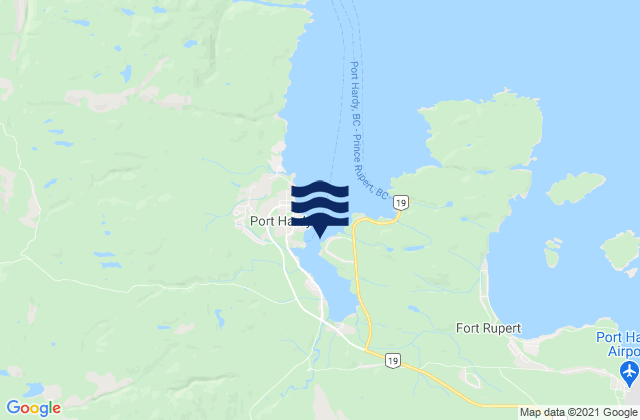Mapa de mareas Port Hardy, Canada